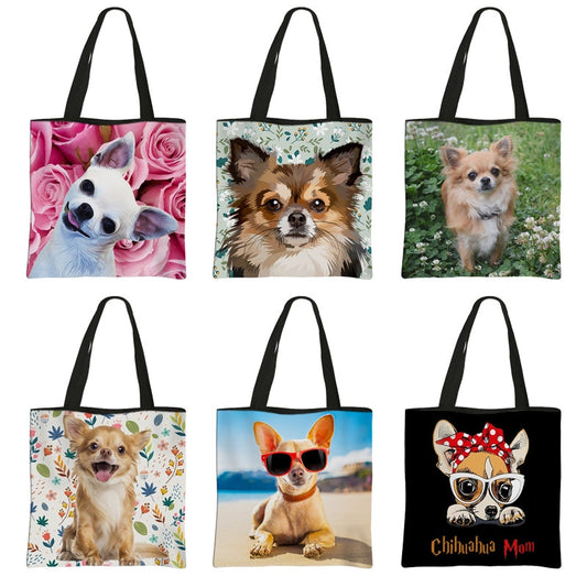 Chihuahua Print Tote Bag