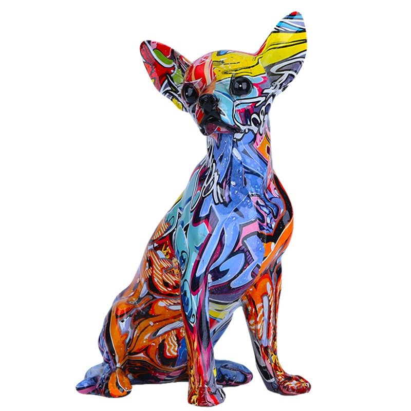 Graffiti Chihuahua Dog Statue