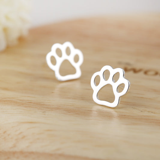 Minimalist Paw Print Earrings