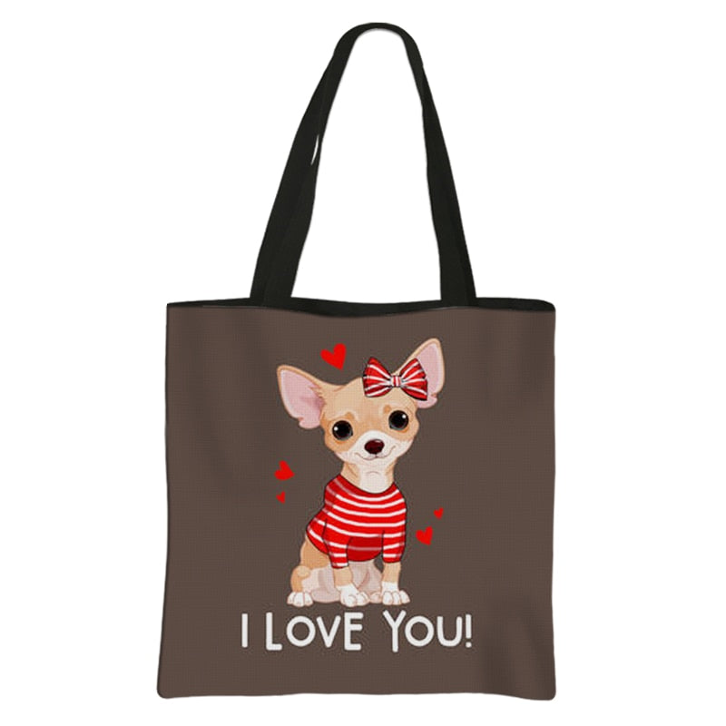 Chihuahua Print Tote Bag