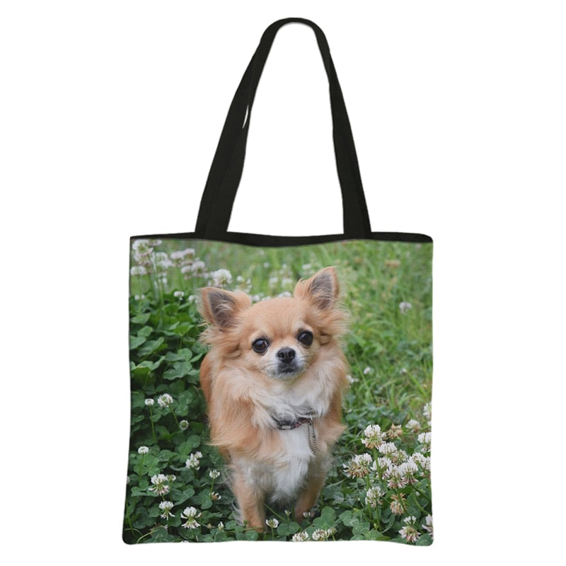 Chihuahua Print Tote Bag