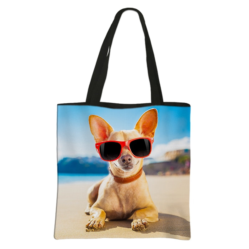 Chihuahua Print Tote Bag