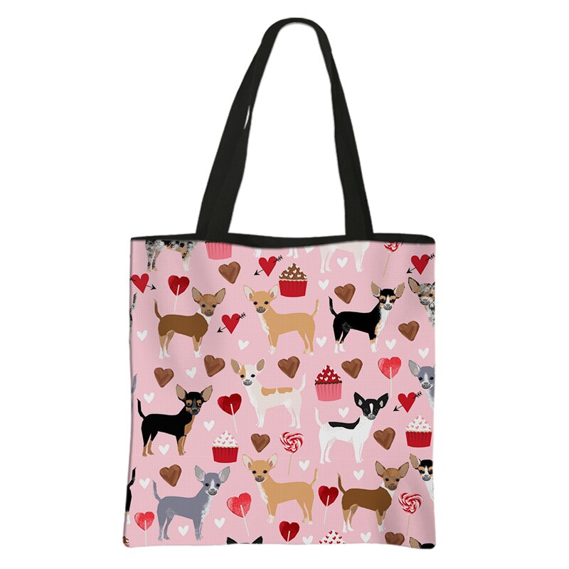 Chihuahua Print Tote Bag