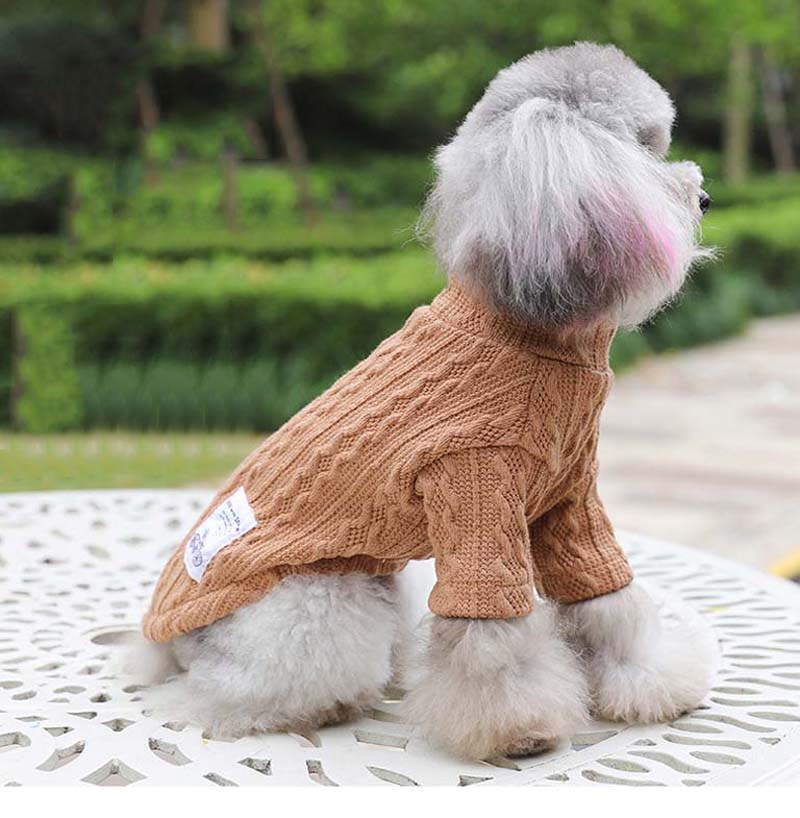 Preppy Puppy Cable Knit Sweater