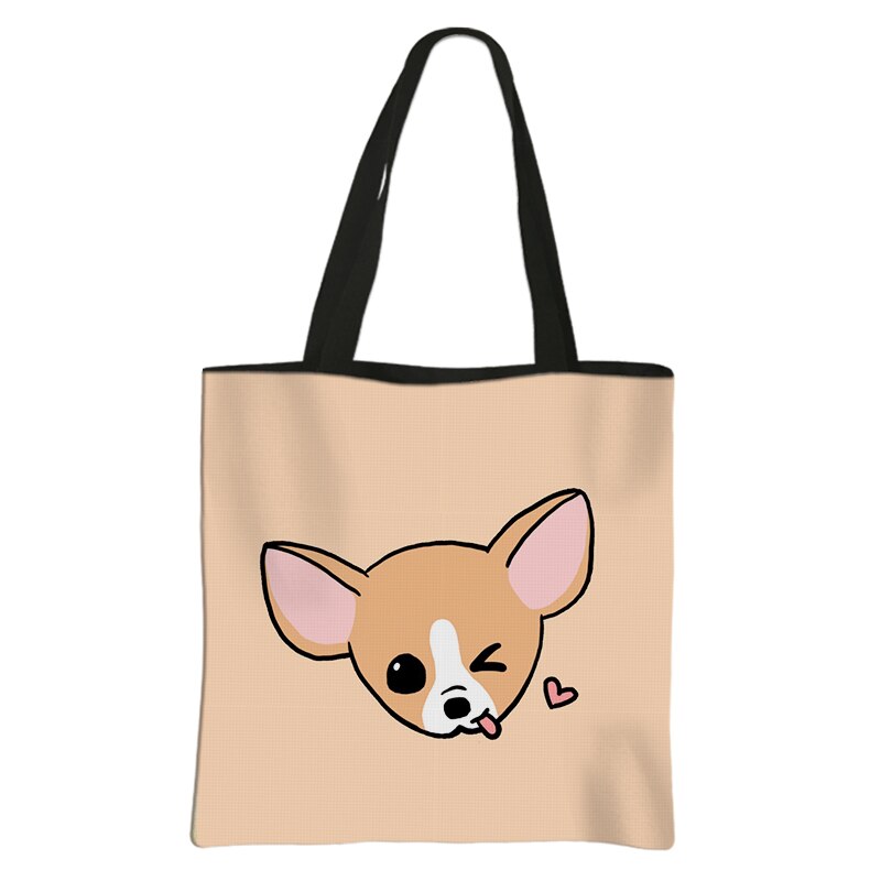 Chihuahua Print Tote Bag