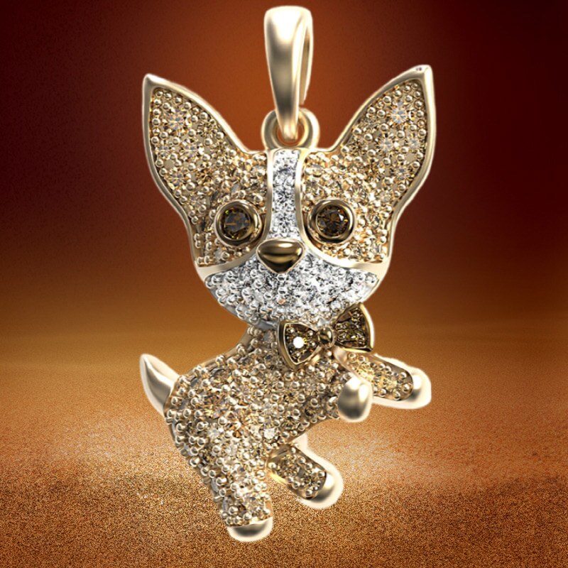 Rhinestone Chihuahua Necklace